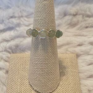 Green aventurine wire wrapped ring. Bezel Wrap Ring Size 7.